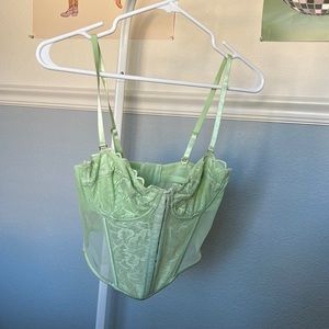 pastel green corset top